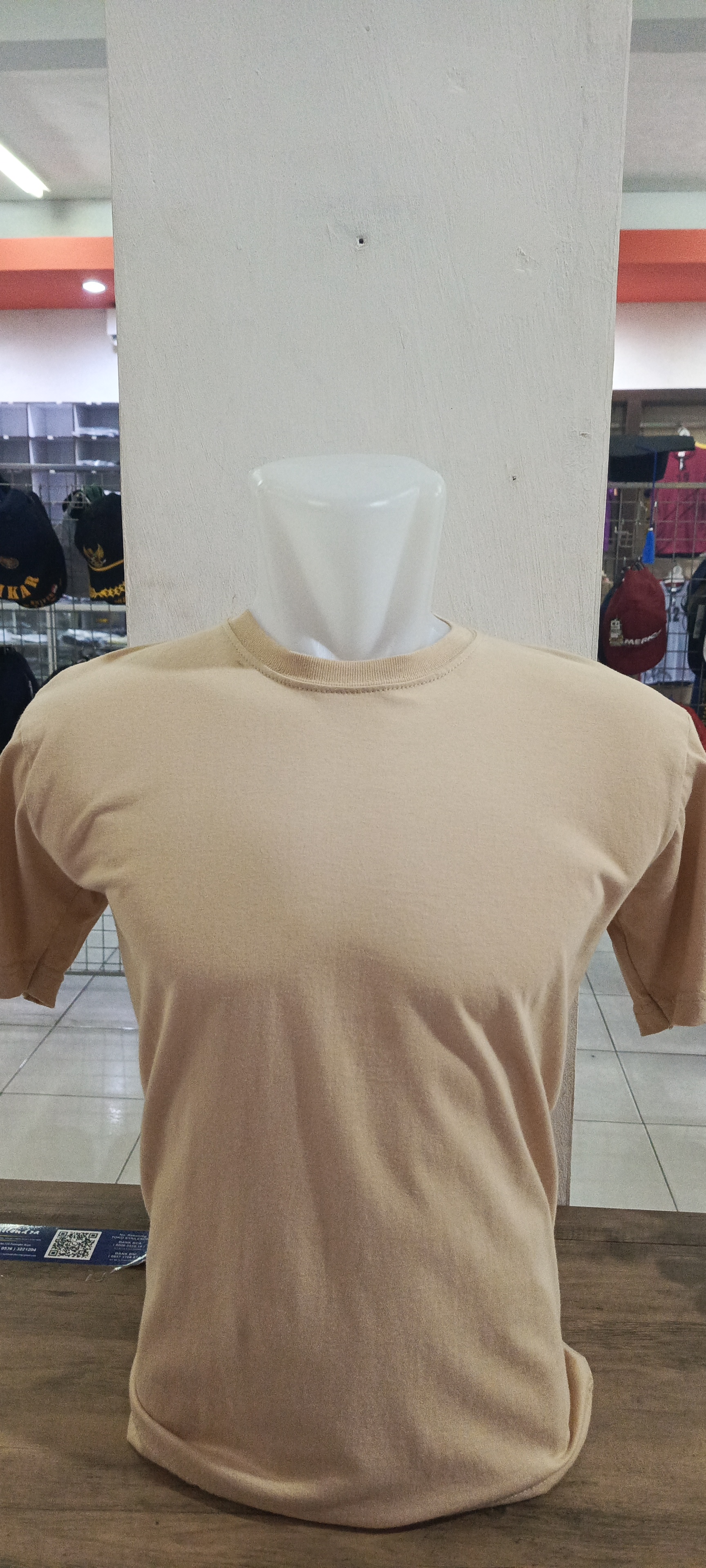 Kaos Oblong Ellanor Combed 24s Beige (Pendek)