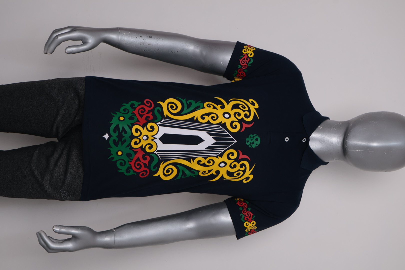Polo Dayak Telawang Bunbes Abdul Combed 24s Navy (Pendek)