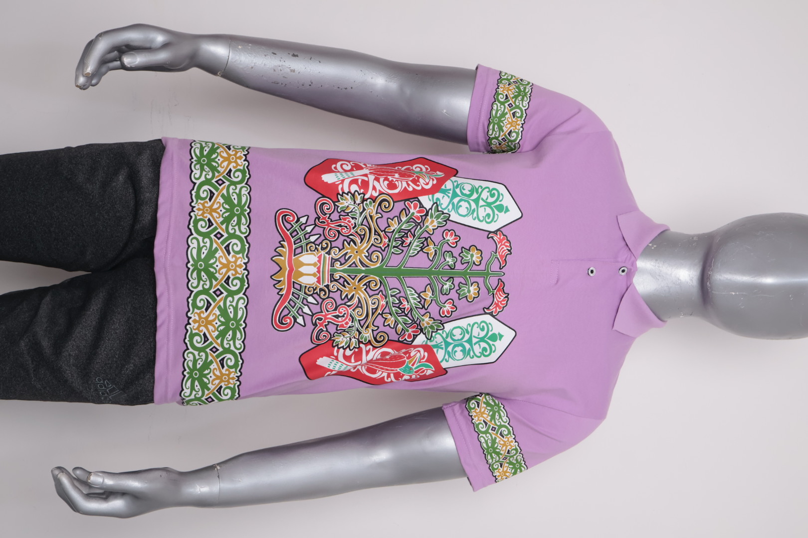 Polo Dayak Batang Garing 8 Abdul Combed 24s Lilac (Pendek)