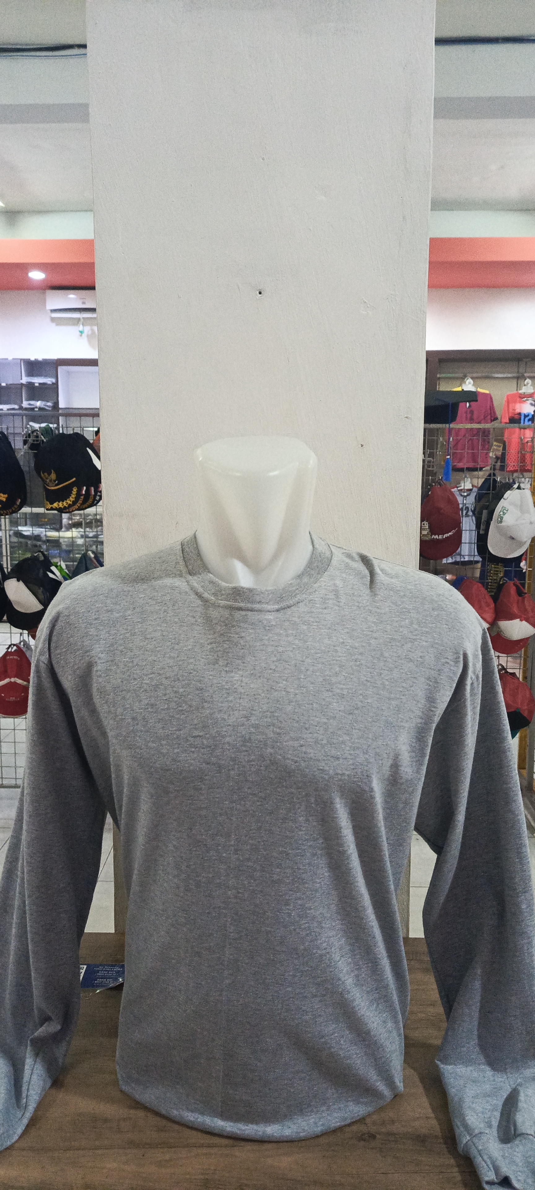 Kaos Oblong Ellanor Combed 24s Abu Misty (Panjang)