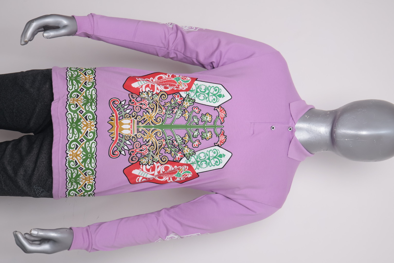Polo Dayak Batang Garing 8 Abdul Combed 24s Lilac (Panjang)
