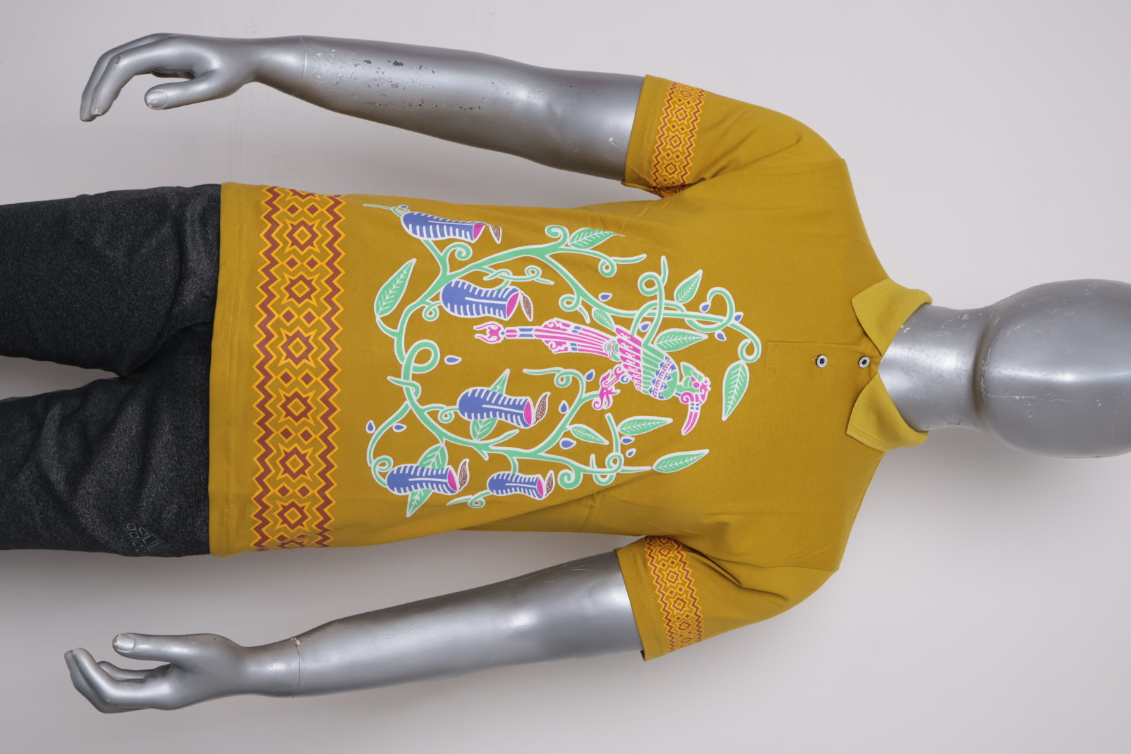 Polo Dayak Semar Tingang Abdul Combed 24s Dijon Yellow (Pendek)