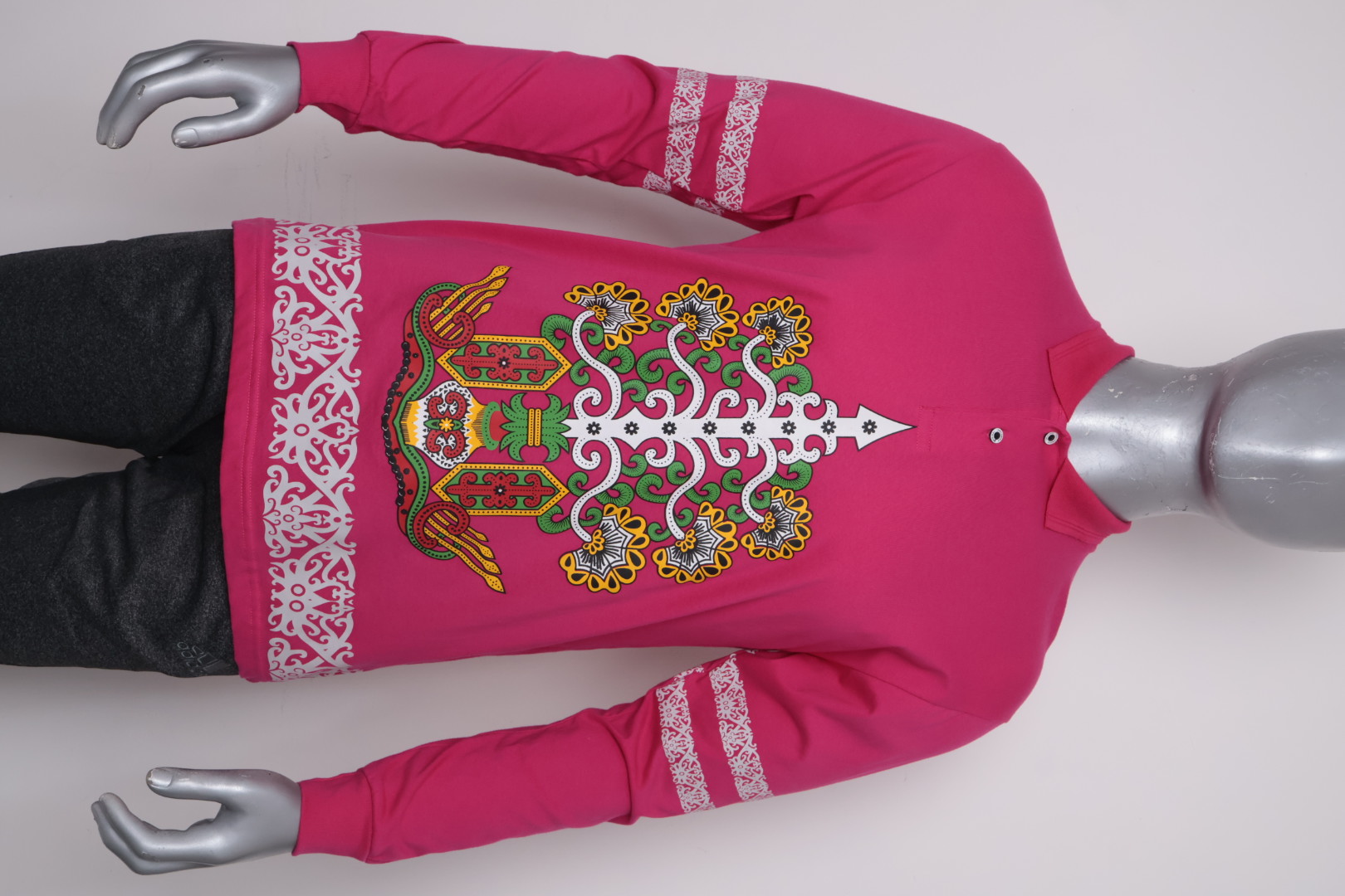 Polo Dayak Batang Garing 2 Abdul Combed 24s Fuchsia (Panjang)