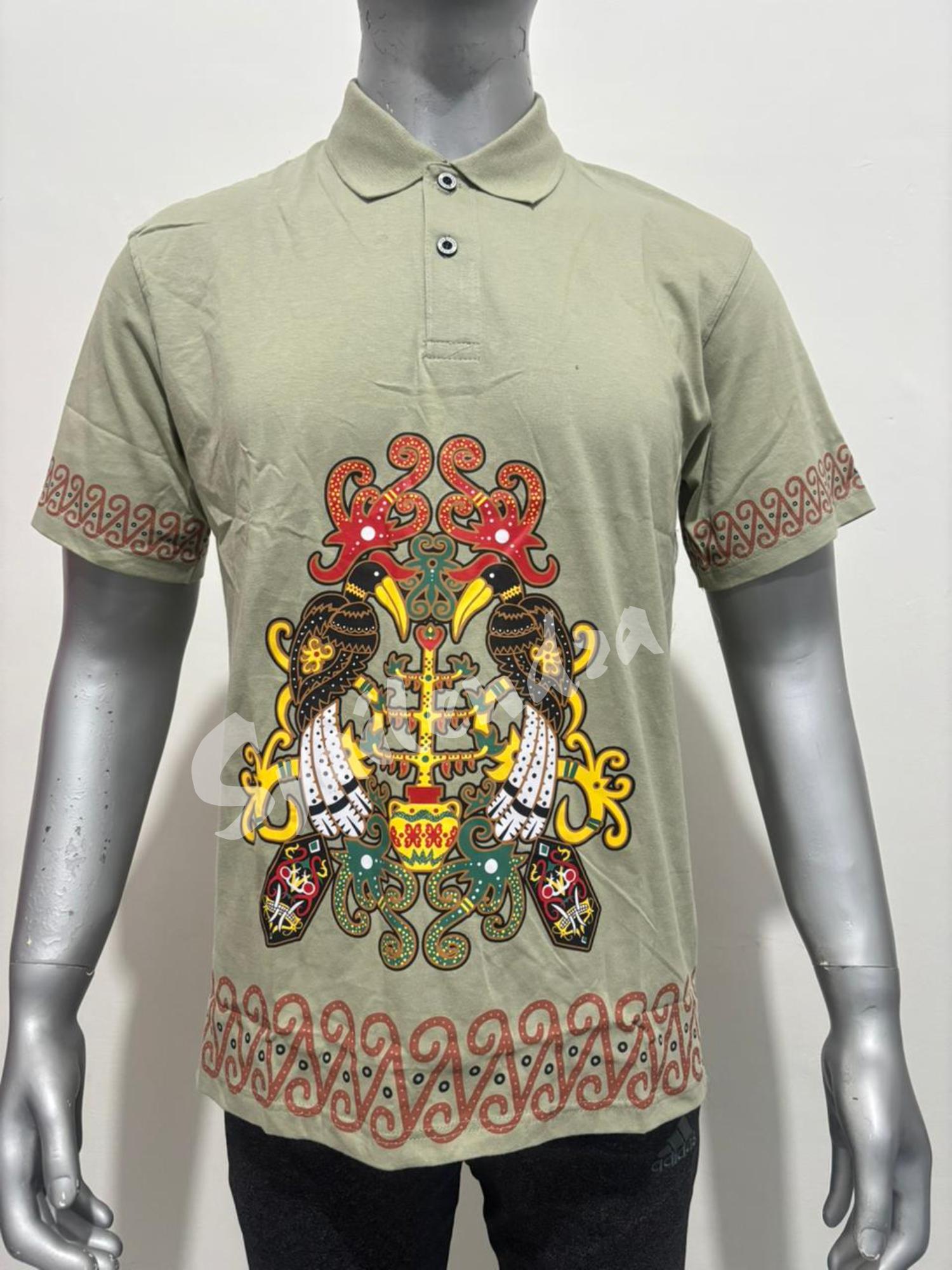 Polo Dayak Bagati 2 607 Semi Combed 24s Hijau Sage (Panjang)