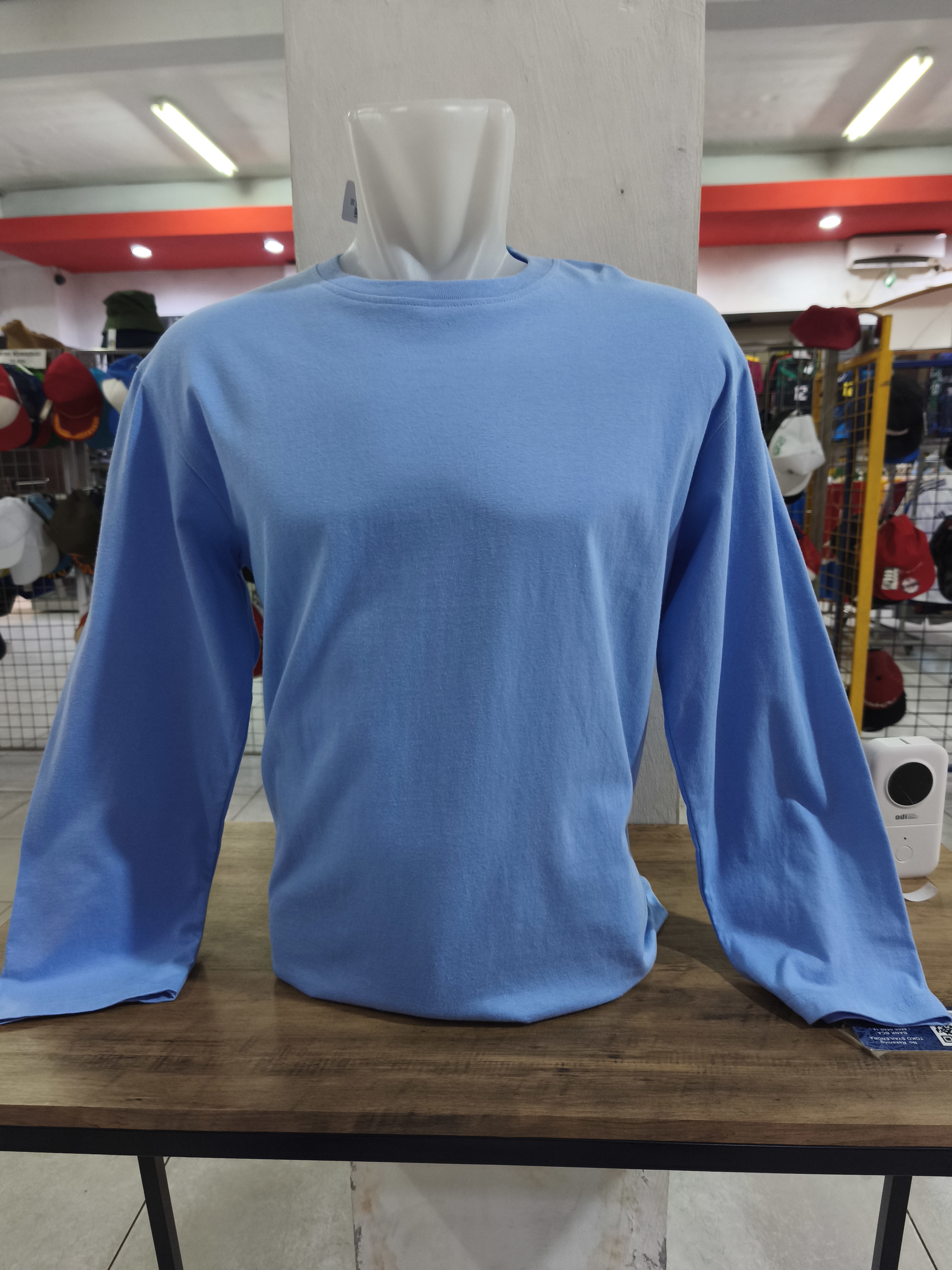 Kaos Oblong 607 Semi Combed 24s Biru Muda (Panjang)