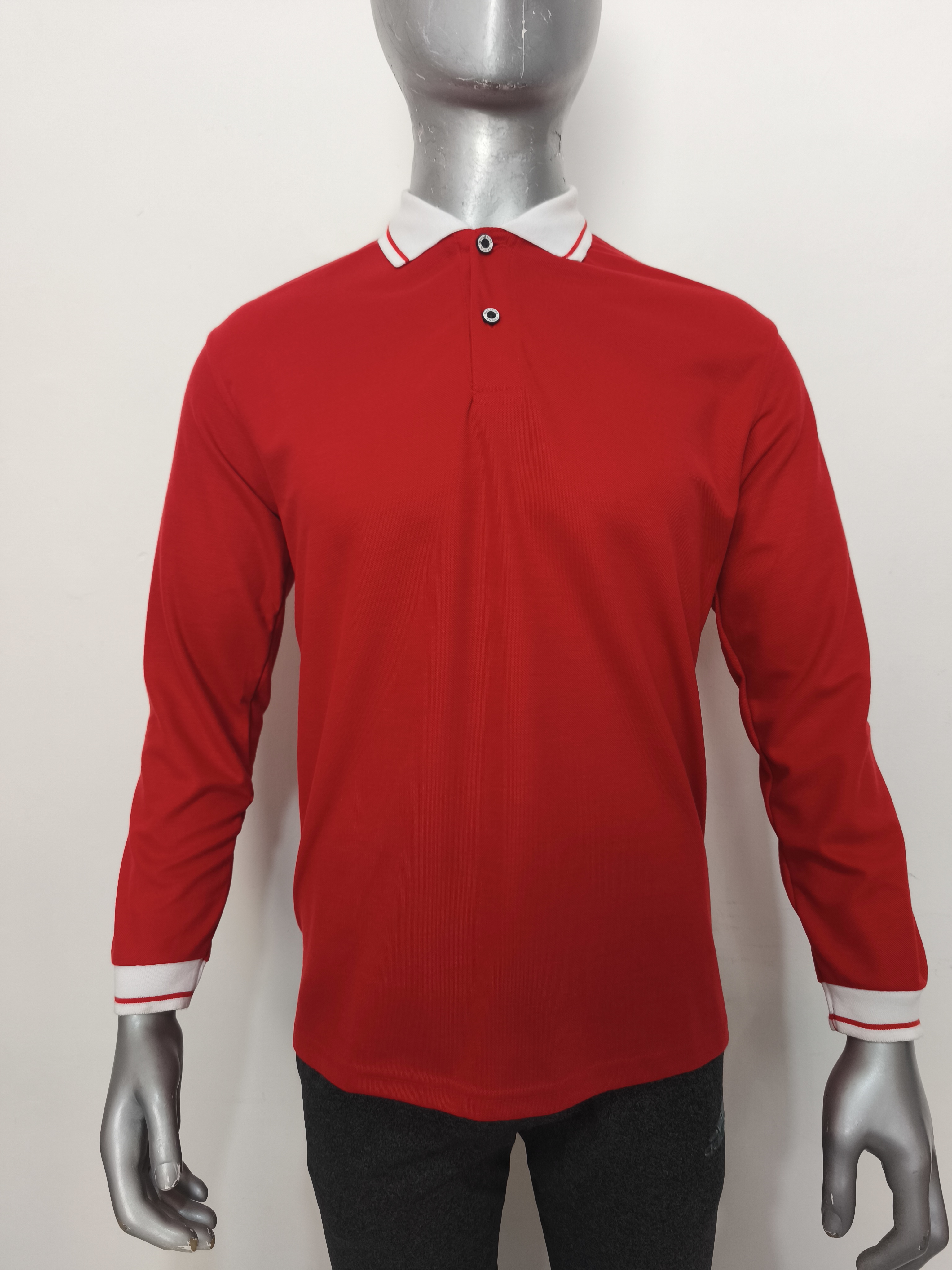 Polo Kombinasi 607 Lacos PE Merah/Putih (Panjang)