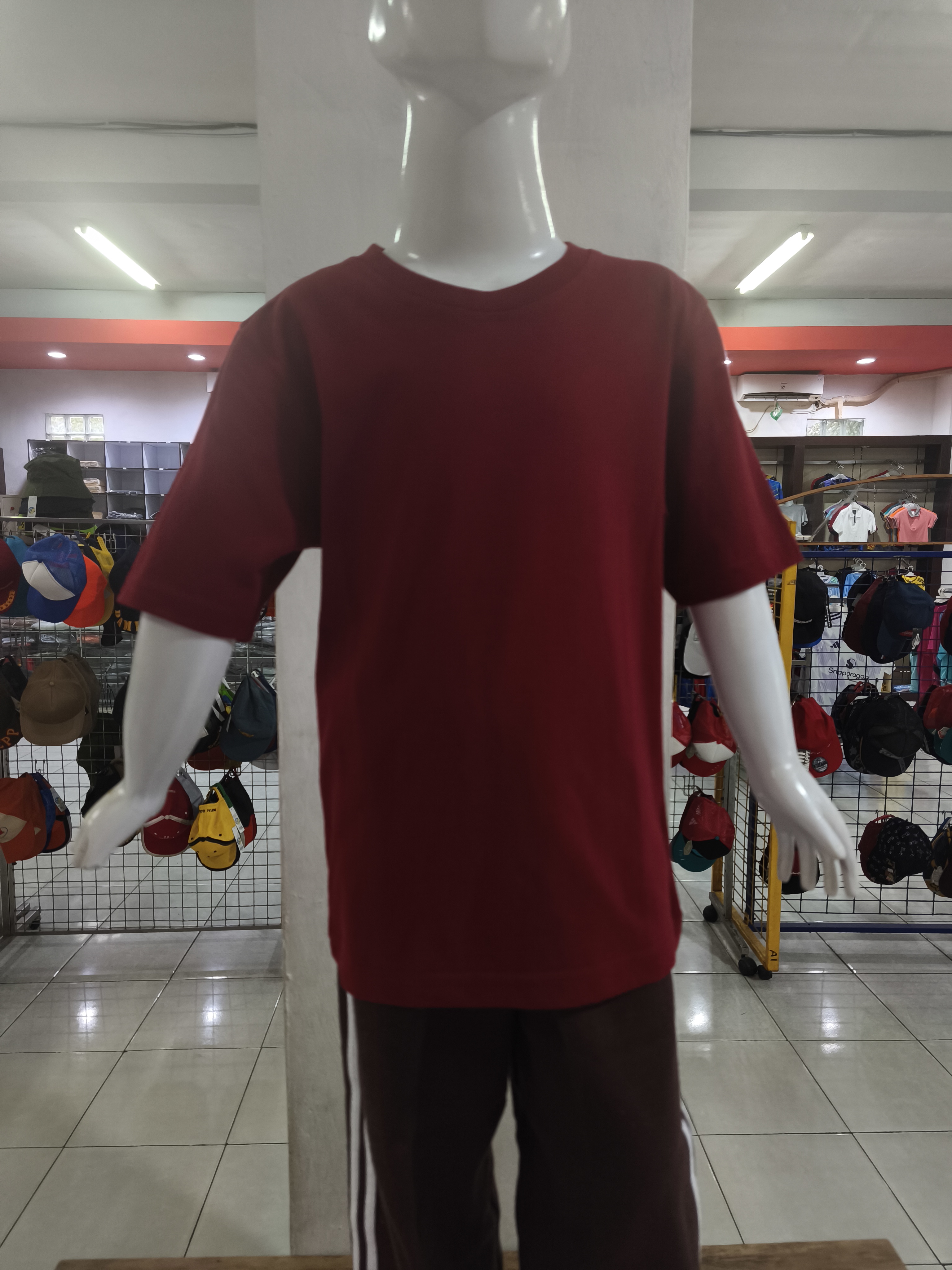 Kaos Oblong Anak Ellanor Combed 24s Maroon (Pendek)